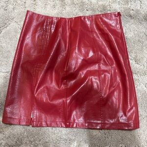Women’s Mangopop Faux Leather Red Skirk Sz Xl Fits L-m